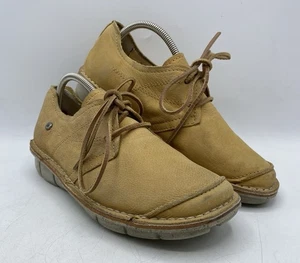 Wolky UK 4 Light Brown Tan Comfort Leather Loafer Lace Up Wide Round Toe Shoes - Picture 1 of 13