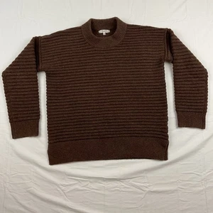 Madewell brauner gerippter Pullover mit Rundhalsausschnitt Wollmischung XXS minimalistisch Herbst Winter - Bild 1 von 5