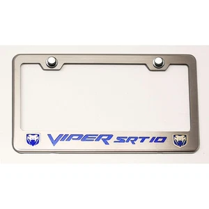 Plate Frame Orange C-Fiber "Viper SRT 10" Inlay&Fangs for 2003-2007 Viper - Picture 1 of 4