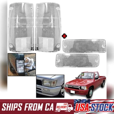 CONJUNTO DE LENTES TRANSPARENTES PARA TOYOTA PICKUP RN85 LN106 1988-97 LANTERNA TRASEIRA FRONTAL - Imagem 1 de 4