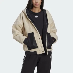 New Never Worn ADIDAS Sherpa Reversible Jacket Size 32 (XS) - Picture 1 of 23