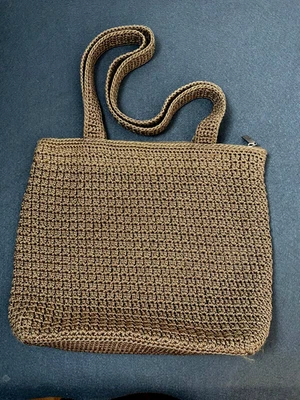 The Sak Beige Crochet Messenger Double Strap Purse Hobo Casual Tote - Image 1 of 4