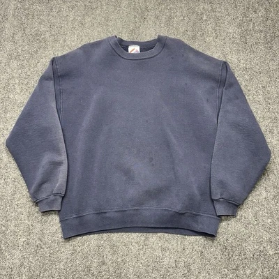 Sudadera De Colección Jerzees Cuello Redondo En Blanco Algodón Súper Sudaderas Años 90 Adulto XL Foto 1 de 4