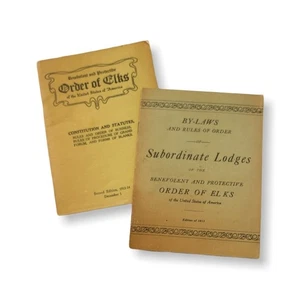 Order of the Elks, Constitution Statues By Laws Fraternal Ephemera 1913-14  - Picture 1 of 7