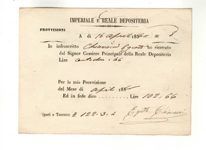 Documento Imperiale Reale depositeria firmato Egisto Chiavacci Palazzo Pitti FI - Foto 1 di 2