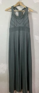Prana Cali Dress Women M Tribal Striped Maxi Long Racerback Sun Shelf Bra - Picture 1 of 9