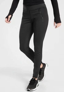 Athleta Peak Hybrid Fleece Tight Legging schwarz Athleisure Gym Activewear Gr. XL - Bild 1 von 8