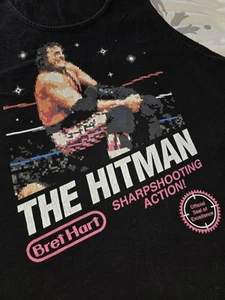 Bret The Hitman Hart Tank top Sharpshooting Action Retro Wwe Wwf Wcw - Picture 1 of 7