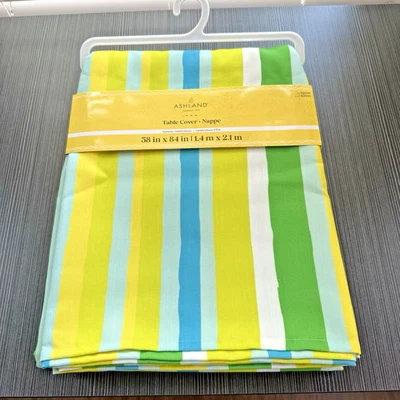 Ashland Summer Celebration Table Cloth Yellow Multicolor 58in X 84in Party Fun - Image 1 of 4
