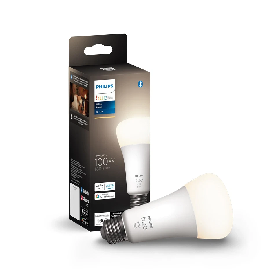 Philips Hue Smart 100W A21 LED Bulb - Soft Warm White Light - 1 Pack - 160LM - - Image 1 of 4