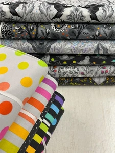 Baumwollstoff Tula rosa grau von 1/4 m * Farbe Spritzrobbe Papageientaucher Wildkatzen - Bild 1 von 24