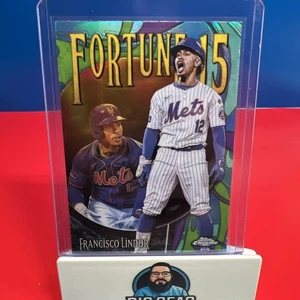 2025 Topps Chrome Francisco Lindor - Fortune 15 Refractor - Mets - Imagen 1 de 2