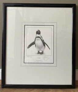 Gary Hodges Signed Limited Edition Print Waddle Jackass Penguin Mounted Framed - Picture 1 of 11