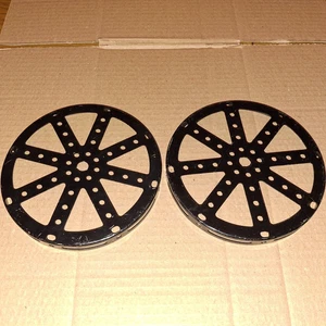 2 x #118  BLACK ORIGINAL MECCANO HUB DISC - Picture 1 of 2