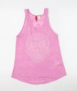 H&M Women's Pink XS Tank Top with Skull Print - Picture 1 of 12
