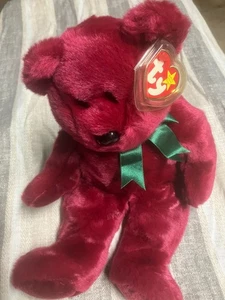 TY BEANIE / BUDDY * Cranberry The Bear * 1998 * LOOKS NEW WITH TAG and CLEAN #2 - Picture 1 of 5