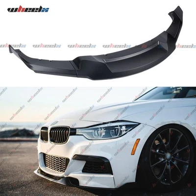 Painted Matt Black MAD Style Front Bumper Lip For BMW 3 Series F30 M Sport 12-18 Foto 1 de 4