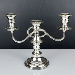 Gleaming Silver Plated On Copper Candelabra - Vintage - Picture 1 of 4