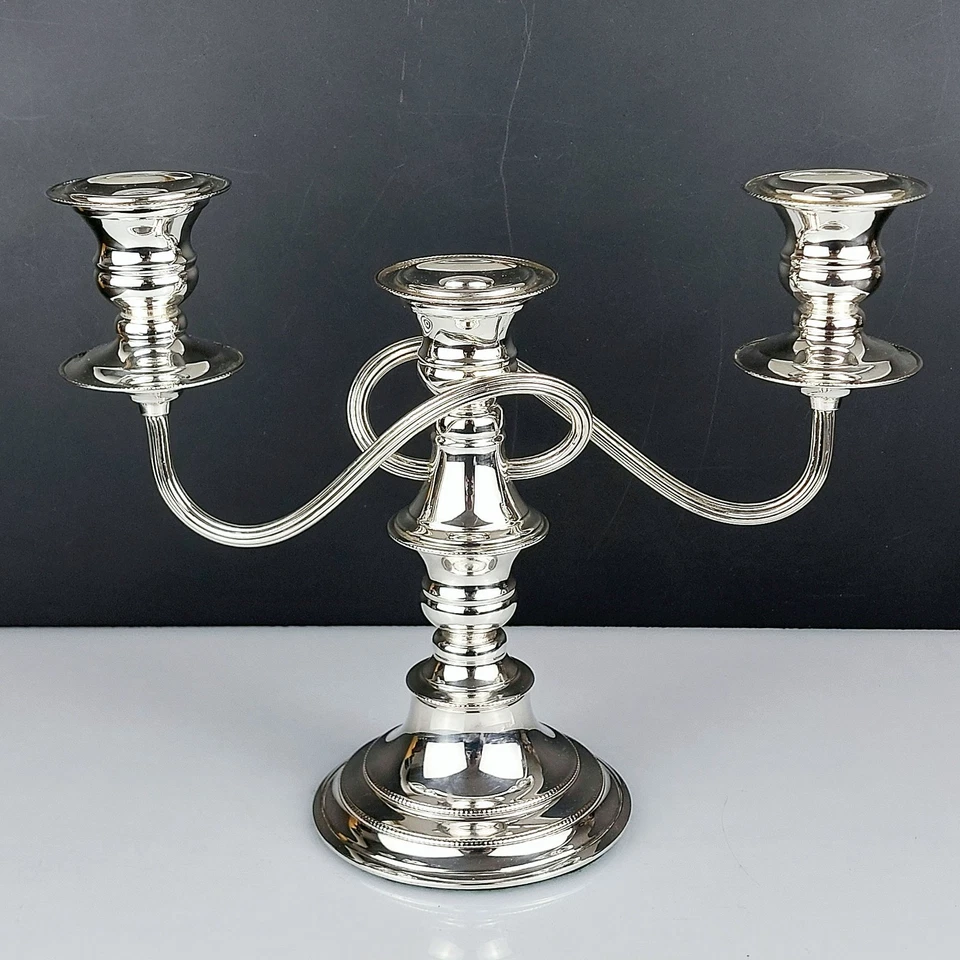 Gleaming Silver Plated On Copper Candelabra - Vintage - Image 1 of 4