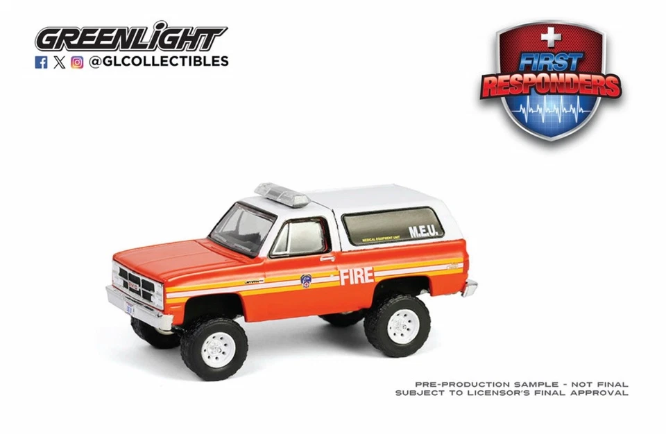 GREENLIGHT 1/64 1987 GMC JIMMY - FDNY M.E.U CITY OF NEW YORK 67060-A - Image 1 of 1