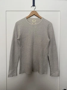 Maglione Waffle Travi Tg M Avorio Manica Lunga 100% Cotone Elasticizzato Made In Japan - Foto 1 di 11