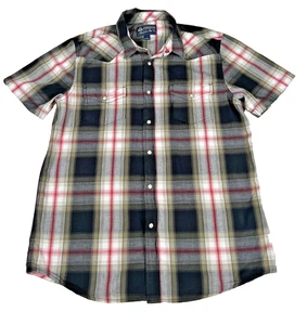 American Rag Shirt Men’s Large Black Plaid Button Down Pearl Snap Western Cowboy - Picture 1 of 7
