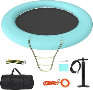 8FT Water Hammock Water Floats for Adults Round Floating Ring Inflatable - Picture 1 of 8