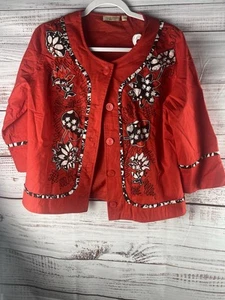 Choices Blazer Woman’s S Long Sleeve Embroidered Boho Hippie Jacket Colorful - Picture 1 of 9