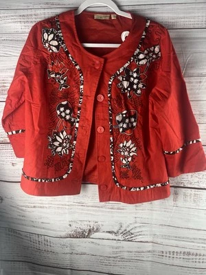 Choices Blazer Mujer’s S Manga Larga Bordado Boho Hippie Chaqueta Colorido Foto 1 de 4