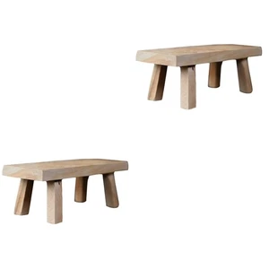 2 PIEZAS Adornos de madera de ciprés acantilado niños pequeños taburete pie de madera - Imagen 1 de 12