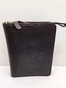 Franklin Covey Planner Embossed 7 Ring Burgundy Full Zip Key Chain 8"x10.5" - Picture 1 of 16