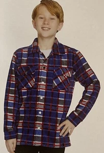 BOGO 1/2 Off Quicksilver Boys Youth Blu & Red Fleece Shirt Jacket Size L- 14/16 - Picture 1 of 2