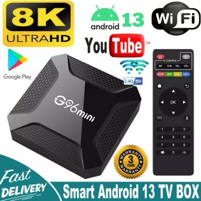 2025 Upgraded Smart Android 13.0 TV Box Quad Core 8K 2.4G WIFI HD Stream Player - Image 1 of 4