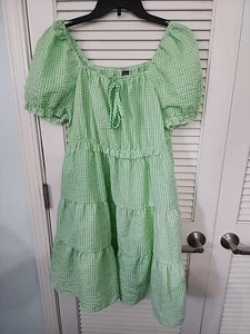 Green Summer Spring Easter Dress Skater Cut Sz 1x SHEIN - Picture 1 of 4