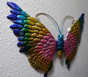 Großer 15" x 12" Schmetterling Regenbogen Hof Kunst Garten Dekoration Haus WANDBEHANG #2 - Bild 1 von 7