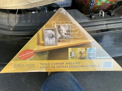 Triple Corner Shelf Kit Oak Finish EZC 12"/ 3 Shelves - Knape & Vogt Taiwan NIB - Image 1 of 3