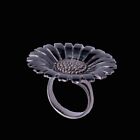 Georg Jensen. Ruthenium Plated Sterling Silver Daisy Ring with Enamel - 33mm.