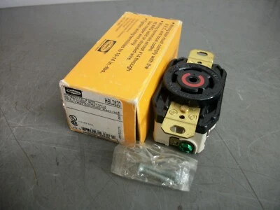 HUBBELL TWIST-LOCK RECEPTACLE HBL2820 30AMP 277/480VOLT 4P 5W GRND NIB - Image 1 of 2