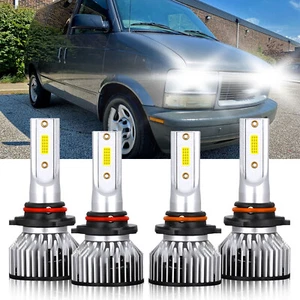 For GMC Safari 1995-2005 LED Headlight High Low Beam 4x Bulb Kit 6000K 9005+9006 - Picture 1 of 12