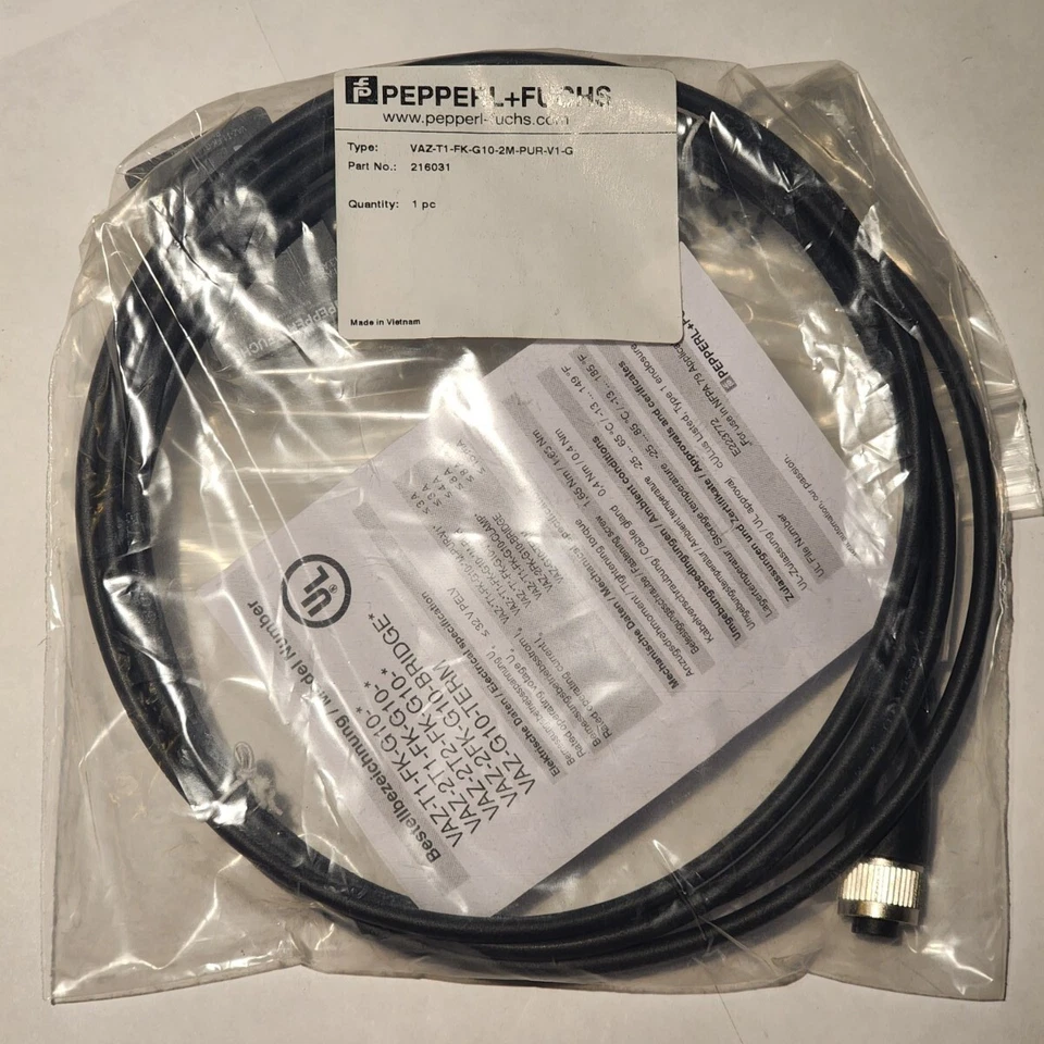 PEPPERL+FUCHS VAZ-T1-FK-G10-2M-PUR-V1-G 216031 (NSMP) - Image 1 of 1
