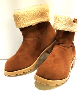 Womens Winter Warm Fur Lined Snow Shoes Casual Suede Mid Calf Boots size 8 - Picture 1 of 7