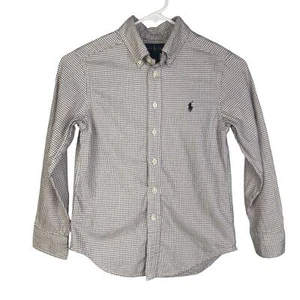 Camisa Polo Ralph Lauren para niños con botones talla pequeña (8) marrón a cuadros  - Imagen 1 de 6