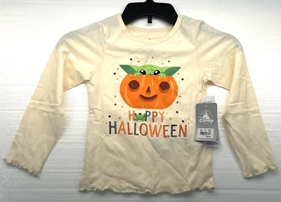 Disney Halloween Bebé Yoda Calabaza Manga Larga Camisa Niñas Talla XS, S, M, L, XL Foto 1 de 4