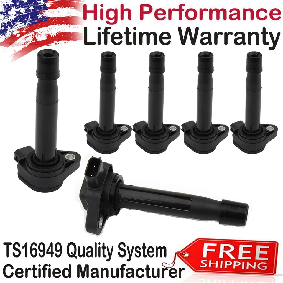 6 bobinas de encendido en enchufe para Honda Accord para V6 3,0 L Odyssey Ignition 2000-2007 Foto 1 de 4