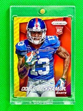 2014 ODELL BECKHAM JR RED GOLD PRIZM LOGO REFRACTOR ROOKIE CARD RARE SSP Mint!
