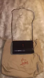 STUNNNG CHRISTIAN LOUBOUTIN BLACK AND RED BAG WITH CHAIN. DUSTBAG. - Picture 1 of 9