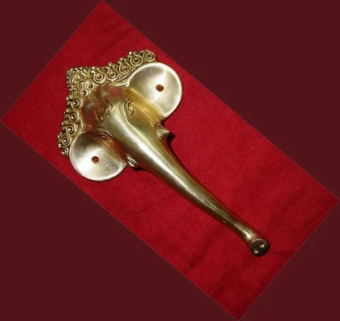 9.5'' Inches Ganesha Door Pull Elephant Brass Decorative Door Handle EK741 Cover