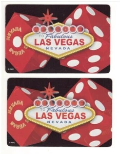 Las Vegas Red Dice Neon Gambling Sign 2 Vintage Single Swap Playing Cards - Picture 1 of 1