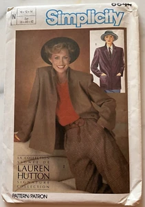 Simplicity Pattern 6644 Lauren Hutton Collection Jacket Size 10 12 14 Cut VTG - Picture 1 of 9