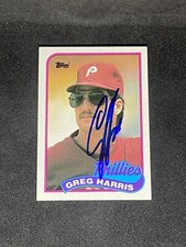 Greg Harris 1989 Topps #627 Philadelphia Phillies Auto Autographed Signed Card